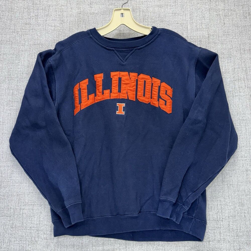 Vintage Illinois Fighting Illini Sweatshirt Size Medium NCAA Pullover